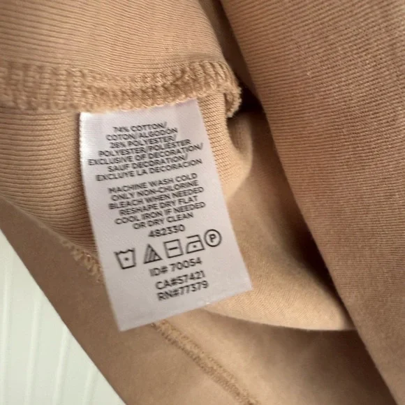 Ann Taylor Taupe Pullover Sweatshirt with Black Piping Size XL - Picture 5 of 5